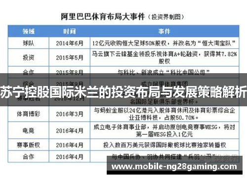 苏宁控股国际米兰的投资布局与发展策略解析